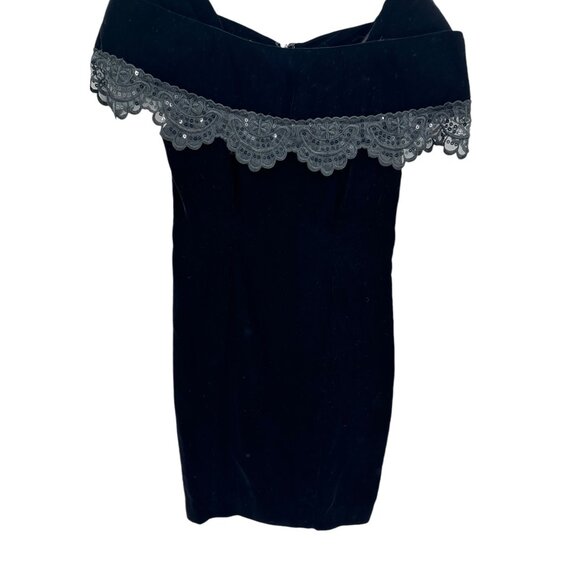 Jessica Howard by Mitchell Rodbell Vintage Velvet‎ Dress Womens Size 8 Goth 80s - Picture 7 of 10